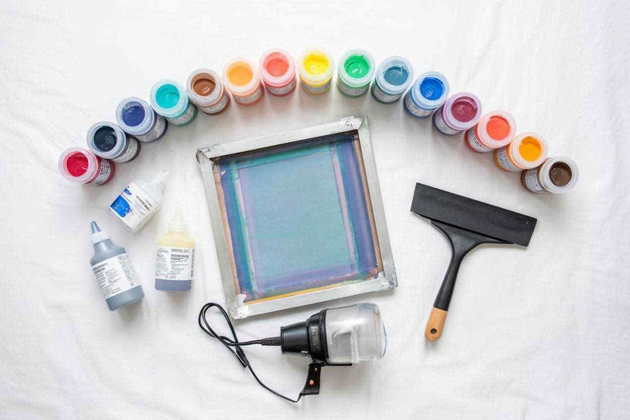 Alat sablon untuk pemula lengkap dengan screen, rakel, dan tinta sablon