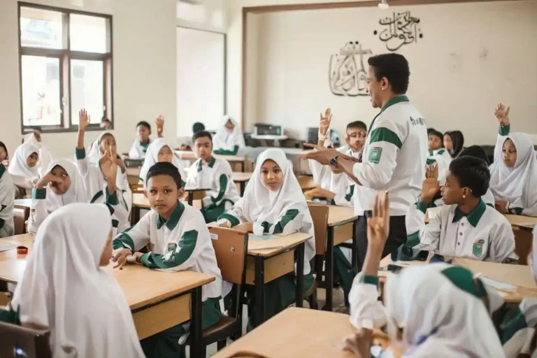 Siswa SMP Islam swasta Jogja belajar aktif dalam kelas modern bernuansa islami