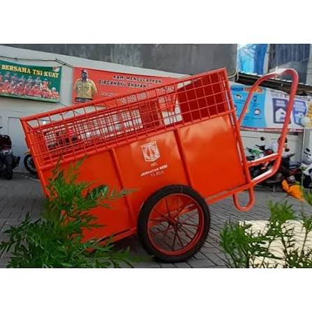 cara merawat roda gerobak sampah